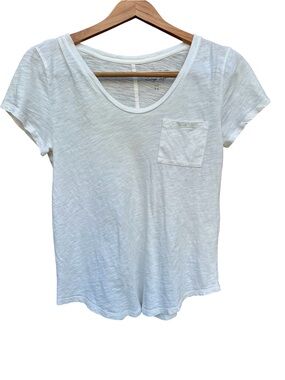 LOFT vintage soft tee with pocket Solid White 100% cotton Sz. XS